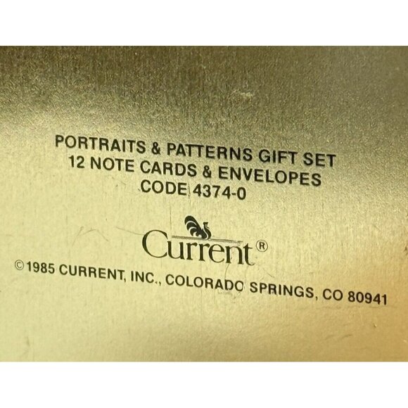 vintage 1985 Current Inc. Cat Tin Portraits And Patterns Gift Set Decorative GUC - Picture 8 of 12